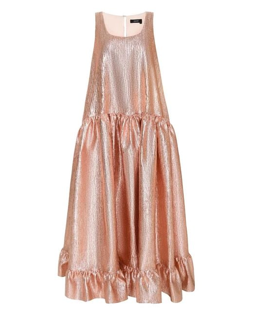 Anouki Pink Metallic Flared Dress