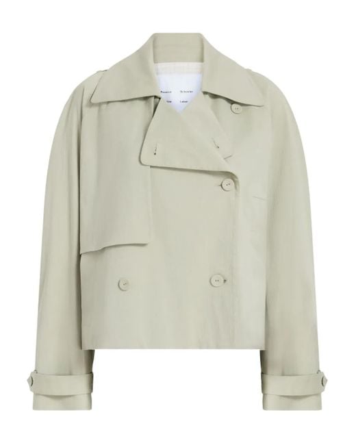 Chaqueta asimétrica con doble botonadura Proenza Schouler de color White