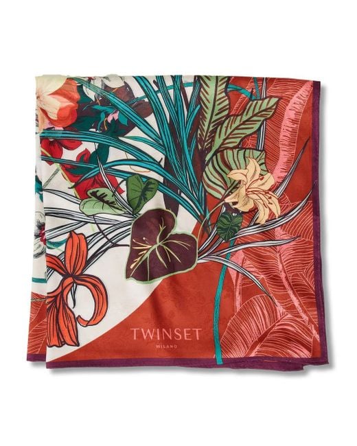 Foulard À Fleurs Imprimées Twinset en coloris Red