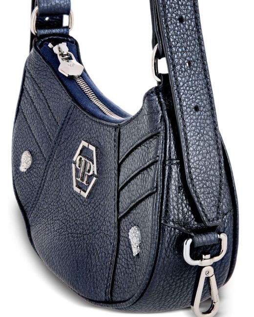 Philipp Plein Blue Mini Leather Shoulder Bag