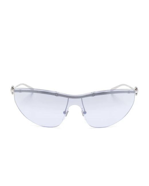 Gucci White Wraparound-Frame Sunglasses
