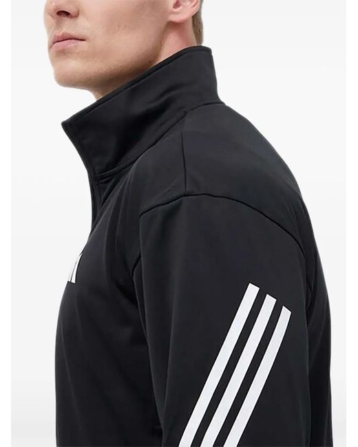 Adidas Black Stripe Zip-Up Jacket for men