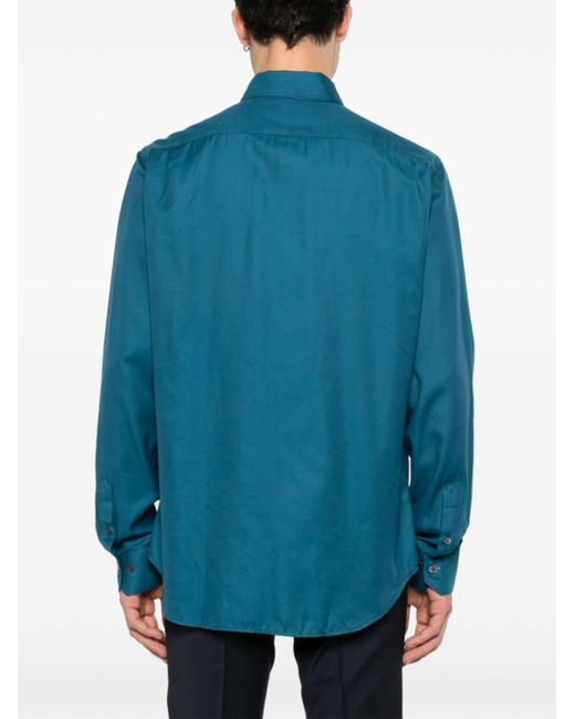Paul Smith Blue Textured Buttoned Shirt for men