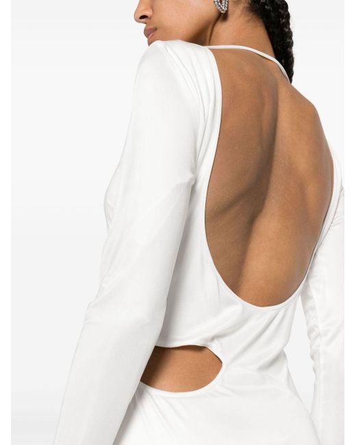 Tom Ford White Open-back Long-sleeve Gown
