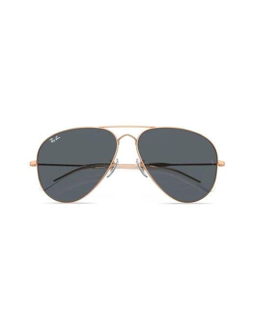 Ray-Ban Blue Old Aviator Logo-Engraved Sunglasses