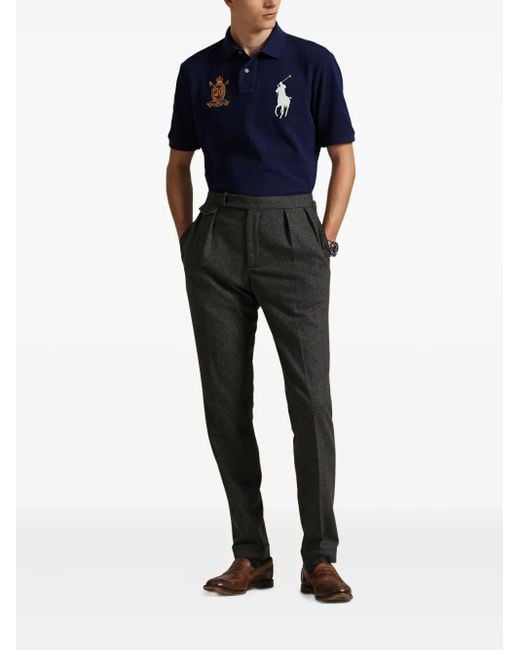 Polo Ralph Lauren Blue Embroidered-Logo Polo Shirt for men