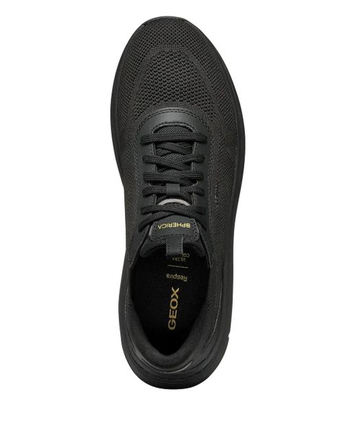 Geox Black Spherica Actif X Breathable Knit Sneakers for men