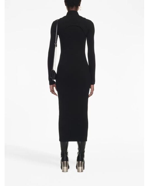 Off-White c/o Virgil Abloh Black Women Off Stamp Rib Round Long Dress
