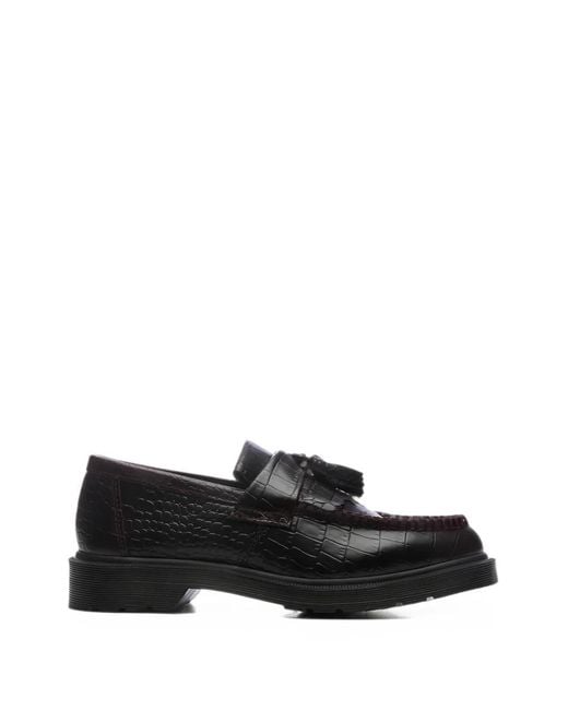 Dr. Martens Black Adrian Croc-Effect Loafers for men