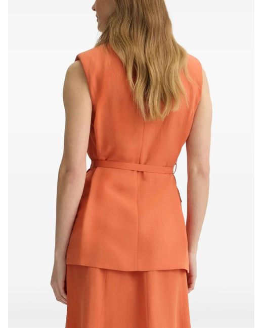 Liu Jo Orange Double-Breasted Sleeveless Blazer