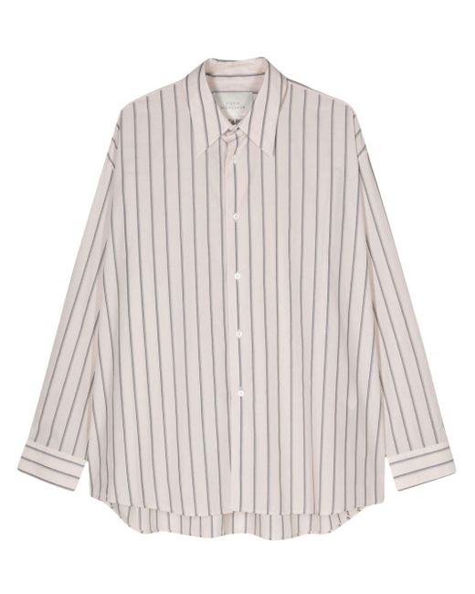Studio Nicholson White Loche Striped Shirt for men