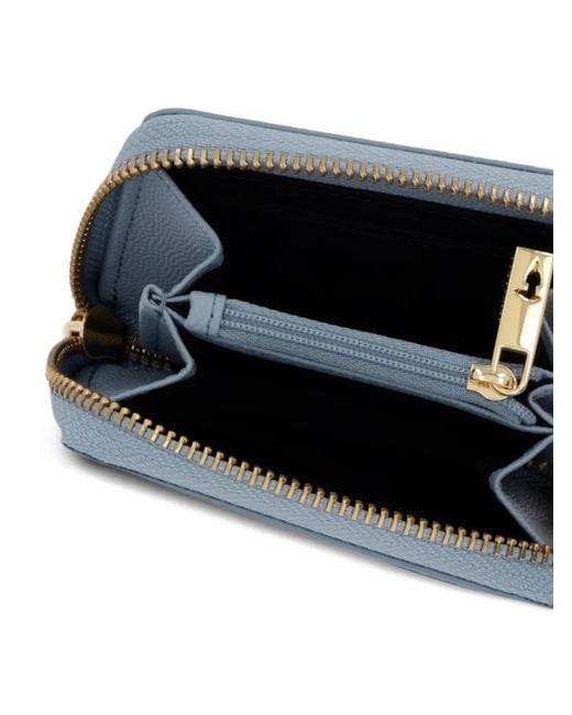 Trussardi Blue Cameo Zip-Around Wallet