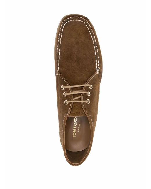 Tom Ford Brown Contrasting Suede Ankle Boots for men