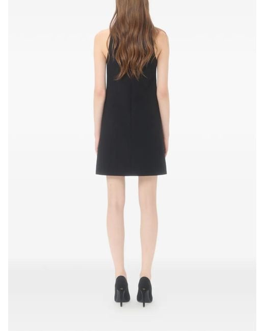 Valentino Garavani Black Embroidered Crepe Couture Short Dress