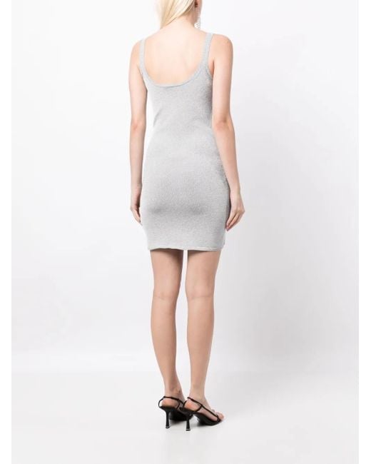 Alexander Wang White Logo-Embossed Tank Dress