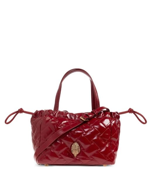 Kurt Geiger Red Small Kensington Quilted String-Detail Tote Bag