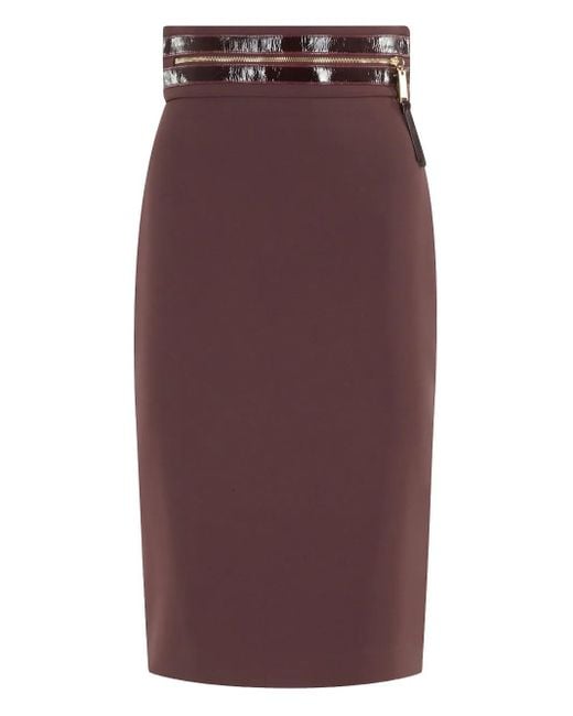 Elisabetta Franchi Purple Zip-Trimmed Skirt