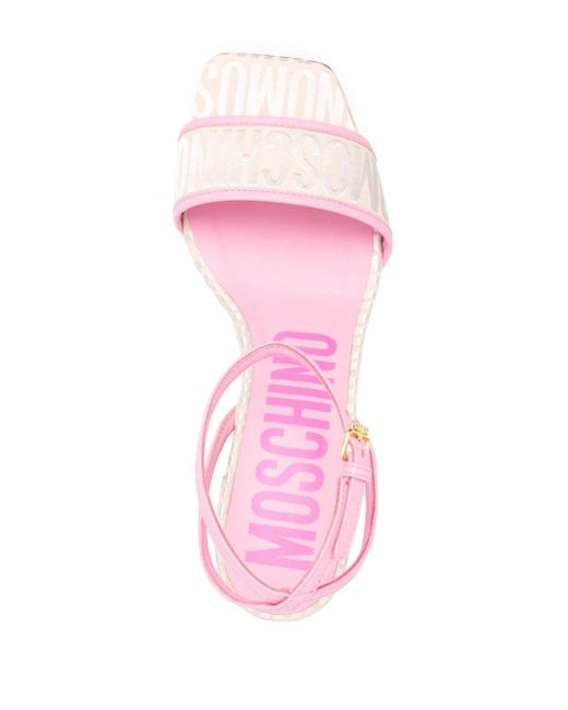 Moschino Pink Sandalen mit Logo