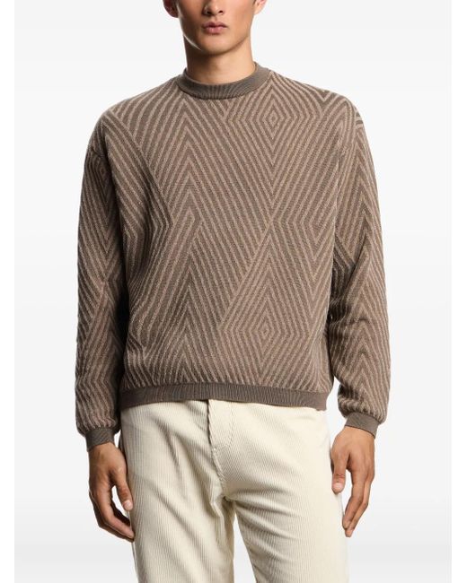 Emporio Armani Brown Round Neck Sweater for men
