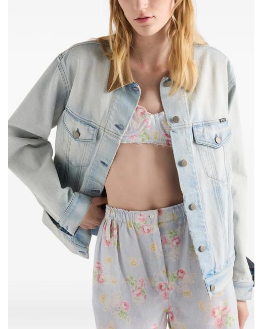 Prada Blue Denim Blouson Jacket