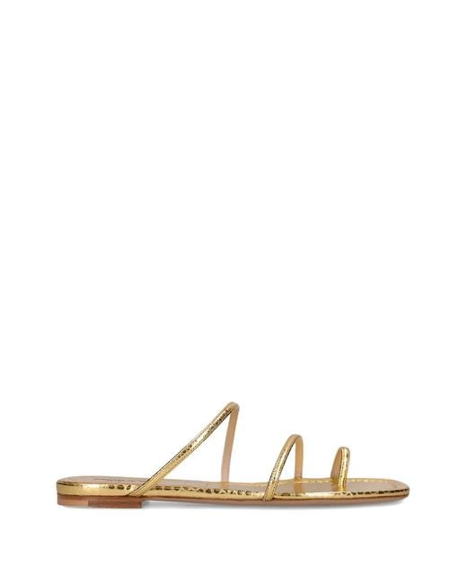 Michael Kors White Patti Flat Sandals