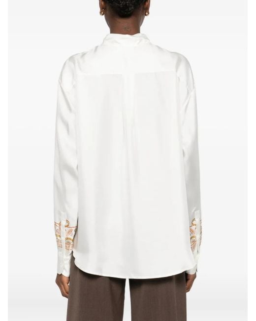 Pierre Louis Mascia White Paisley Print Shirt