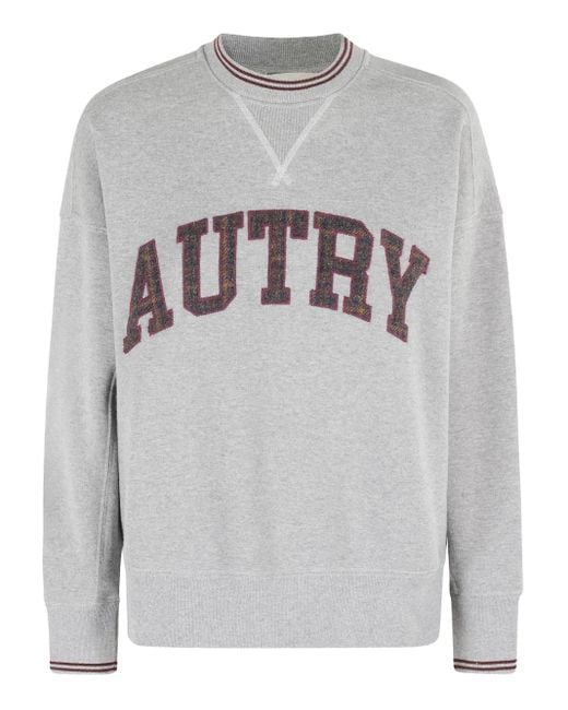 Felpa Girocollo Con Logo di Autry in Gray