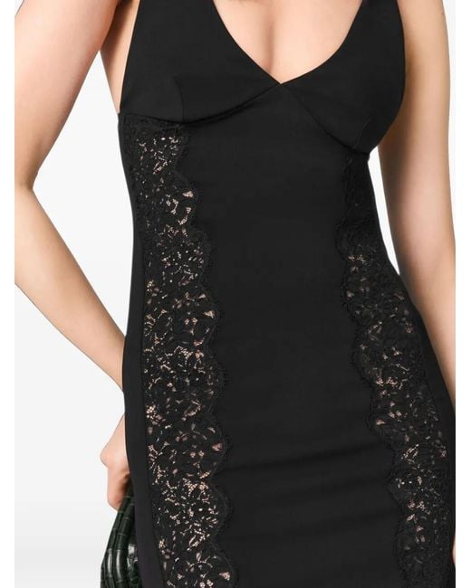 Stella McCartney Black Lace-Panel Midi Dress