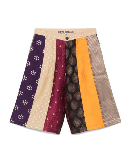 Bermudas con motivo en jacquard Kartik Research de hombre de color White