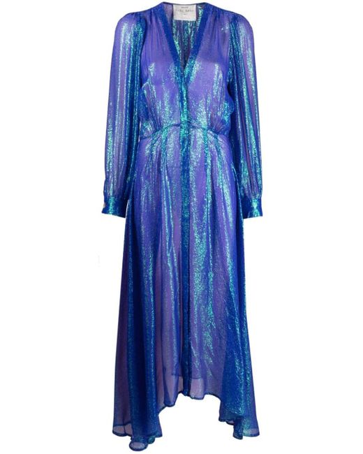 Robe mi-longue à motif en jacquard Forte Forte en coloris Blue