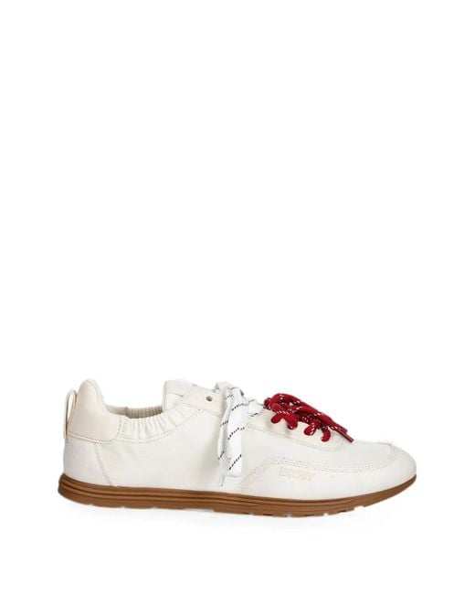 DKNY White Arianna Logo-Embossed Panelled Sneakers