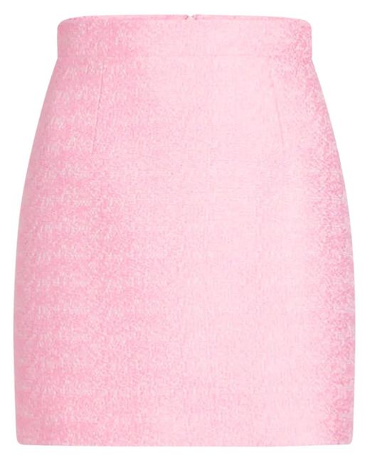 Patou Pink Organic-Cotton Tweed Mini Skirt