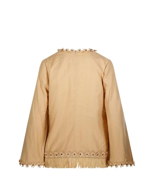 Zimmermann Natural Mahon Lace-Up Tunic Top