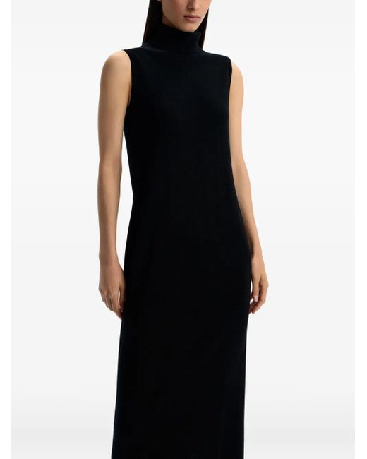 12 STOREEZ Black Roll-Neck Maxi Dress