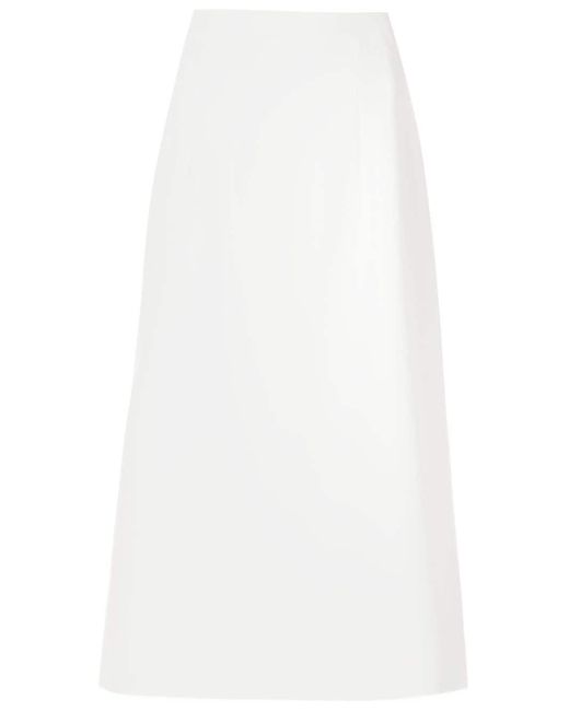 Falda midi con abertura lateral Olympiah de color White