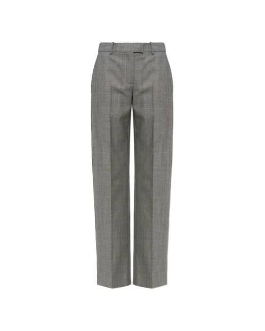 McQueen Gray Pressed-Crease Trousers