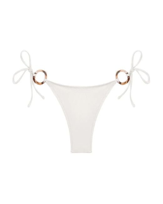 Tropic of C White Ring-Detail Bikini Bottom