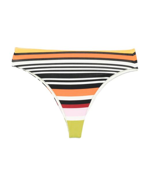 Cala De La Cruz White Stripped-Pattern Bikini Bottom