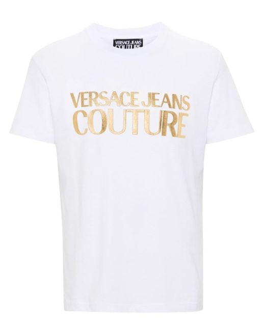 Camiseta con estampado Barocco Versace de hombre de color White