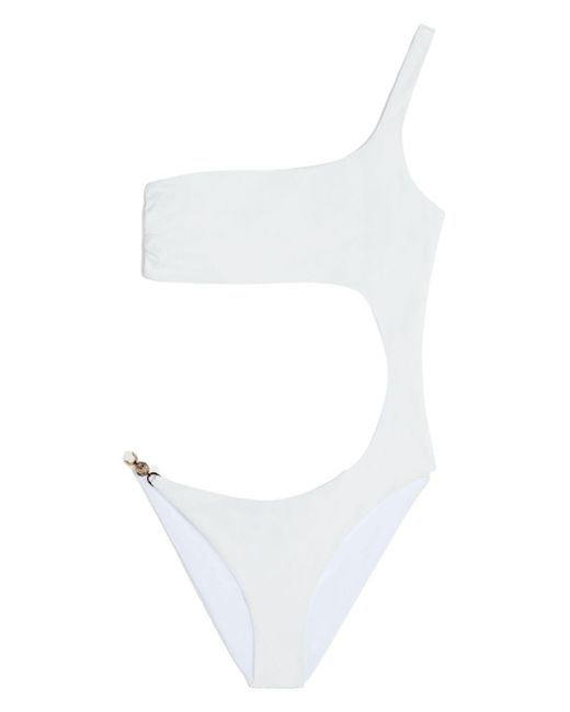 Versace White Medusa-plaque Cut-out Swimsuit
