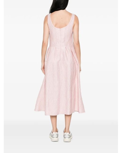 Marques'Almeida Pink Croc-Effect Sleeveless Midi Dress