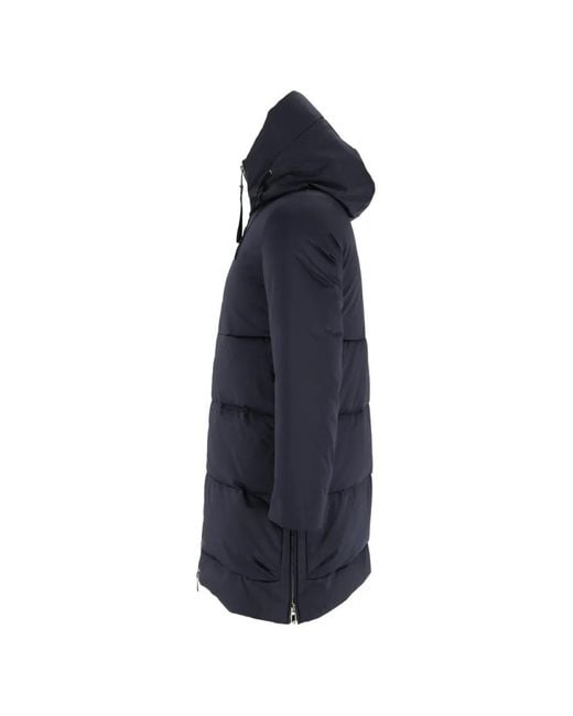 DUNO Blue Quilted-Hooded Coat