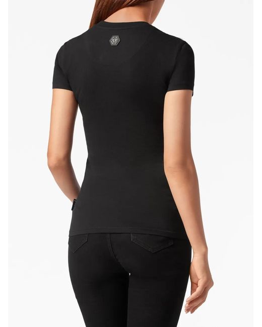 Philipp Plein Black Logo-Embellished Cotton T-Shirt