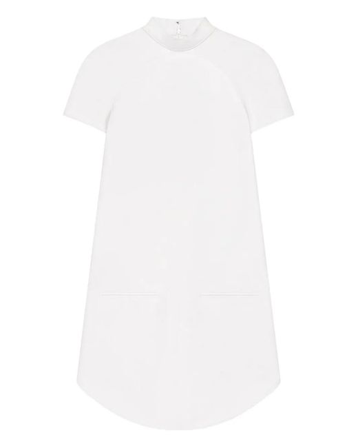 Courreges White High-Neck Pocket-Detail Dress