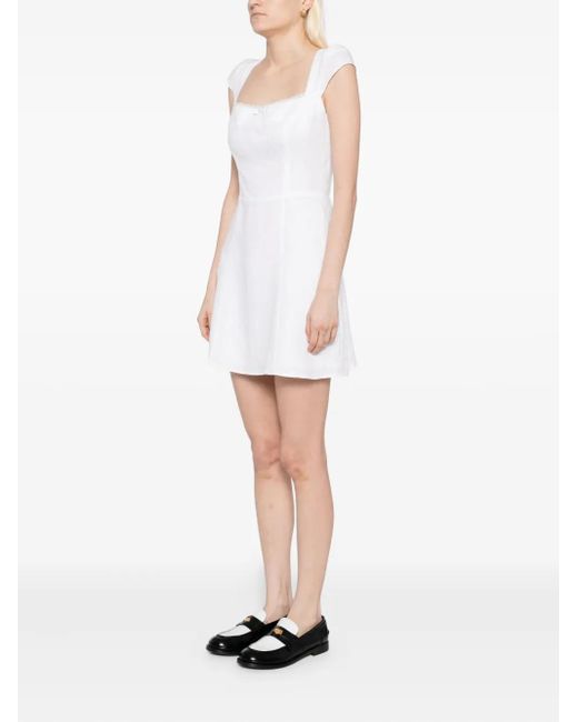 Reformation White Loula Linen Dress