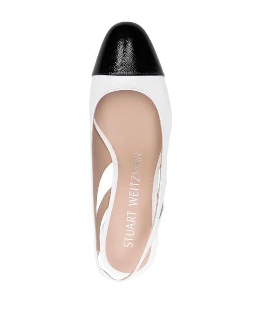 Stuart Weitzman White Sleek Pumps Mit Slingback-Riemen 60Mm
