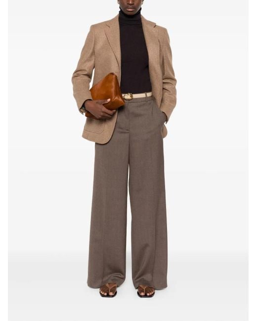 Max Mara Brown Patch-Pocket Notched Jacket