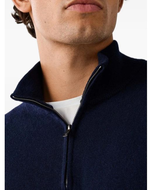Hackett Blue Elbow-Patch Sweater for men