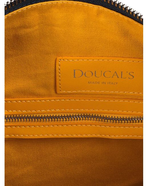 Doucal's レザー ボストンバッグ Blue