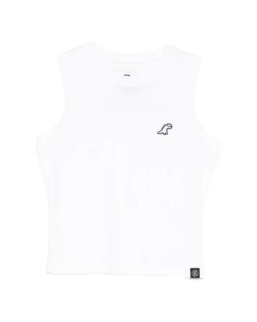 SPORT b. by agnès b. White Dino Logo-Patched Tank Top